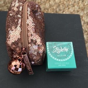 MAC MAKEUP DISCO BALL PURSE SHEGLAM STAY WILD MAKEUP GLITTER PEACOCK EYESHADOW